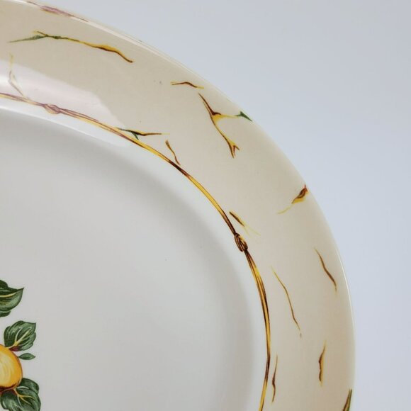 Wedgwood Amway Pears & Berries 14" Oval Serving Platter Beige Fruit & Floral - Picture 4 of 7